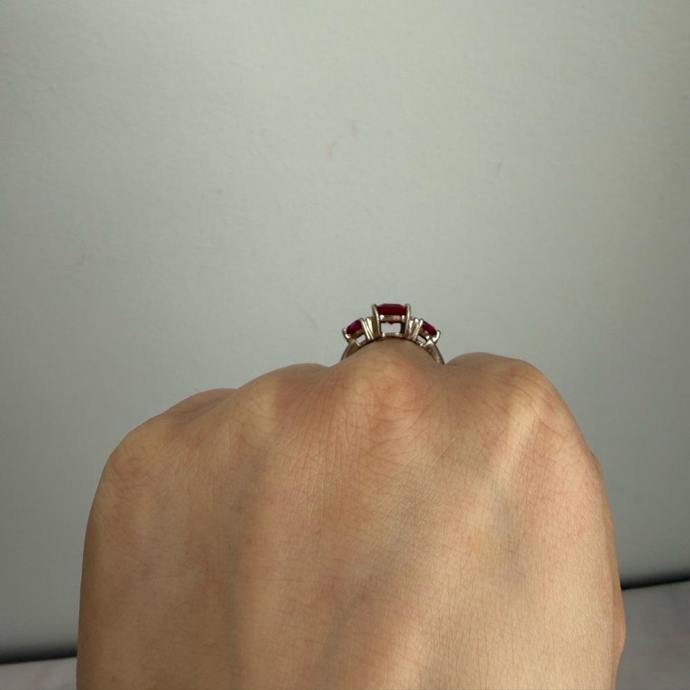 Lab Grown Ruby and Diamond Ring - Picture 3 of 10